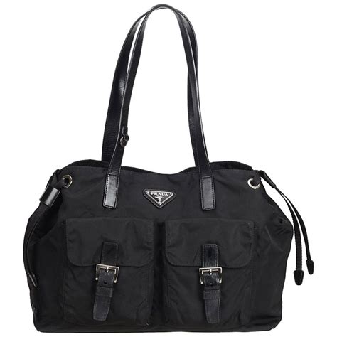 prada large black tote|prada nylon tote bag.